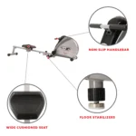 Sunny Health & Fitness Elastic Cord Rowing Machine Rower with LCD Monitor for Full Body Gym Workouts at Home Exercise,SF-RW5606