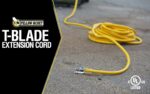 Yellow Jacket Super Heavy-Duty Extension Cord,with Lighted T-Blade Plug,Yellow