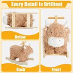 JOLIE VALL??E TOYS & HOME Baby Rocking with Wicker Plush Wooden Ride On