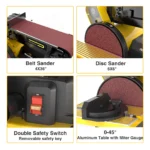 Woodskil 4.3A Belt Sander,4 x 36 in. Belt & 6 in. Disc Sander