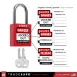 TRADESAFE Lockout Tagout Station with Loto Devices - 14 Pack Safety Lock Set