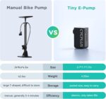 CYCPLUS Tiny Bike Pump with Gauge,Auto Stop,with Presta and Schrader Valve