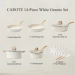 CAROTE 14 Pcs Pots and Pans Set,Nonstick Cookware Set