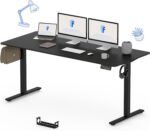 FlexiSpot E1 Plus ONE PIECE Electric Standing Desk Height Adjustable Sit Stand Desk with Memory Smart Panel(100 * 60cm,White Frame+White Desktop)