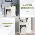 LOUVIXA Tilt Out Trash Can Cabinet with Double Hidden Trash Can Holder