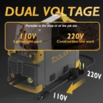 TOOLIOM 200M 3 in 1 Flux MIG Welder 110 / 220V Dual Voltage
