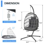 LEYCAY Egg Chair with Stand,Hanging Egg Swing Hammock Chair