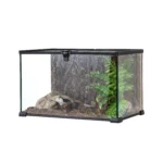 REPTI-ZOO Knock-Down Mini Glass Reptile Habitat,360 Rotation,14.5 gallon,Easy Assembly