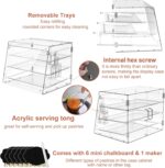 Cuguords 3 Tray Display Case with Serving Tong 21 x 17.2 x 13.7 inch