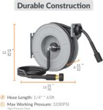 Giraffe Tools Pressure Washer Hose Reel,Any Length Lock,Auto Rewind,Wall Mounted