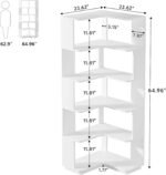 Tribesigns 6-Tier Corner Bookshelf,64.9 Inch Tall Bookcase with Anti-Drop Panel