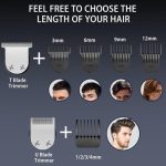 Beard Trimmer for Men - 5 in 1 Kit Electric Razor,Nose Hair Trimmer with LED Display,Cordless Mustache Body Face Grooming Kit,Waterproof Rechargeable Beard Shaver