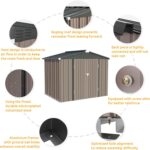 UDPATIO Outside Lockable Metal Garden Shed Steel Anti-Corrosion Outdoor Storage House