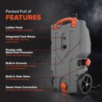 36-Gallon Portable Camper / RV Tote Tank - Features Large Heavy-Duty No-Flat Wheels & Built-In Gate Valve - Removable Steel Tow Adapter,3 ?RV Sewer Hose & More RV Accessories (39006)