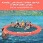 Inflatable Dock Floating Platform,8ft Inflatable Water Hammock Floating Deck for Lake W/Cupholder,Round Floating Ring Float Ring,Pool Float Raft Lounger Island Platform Pad