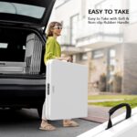 VINGLI 6 FT Plastic Folding Table Set with 8 White Folding Chairs