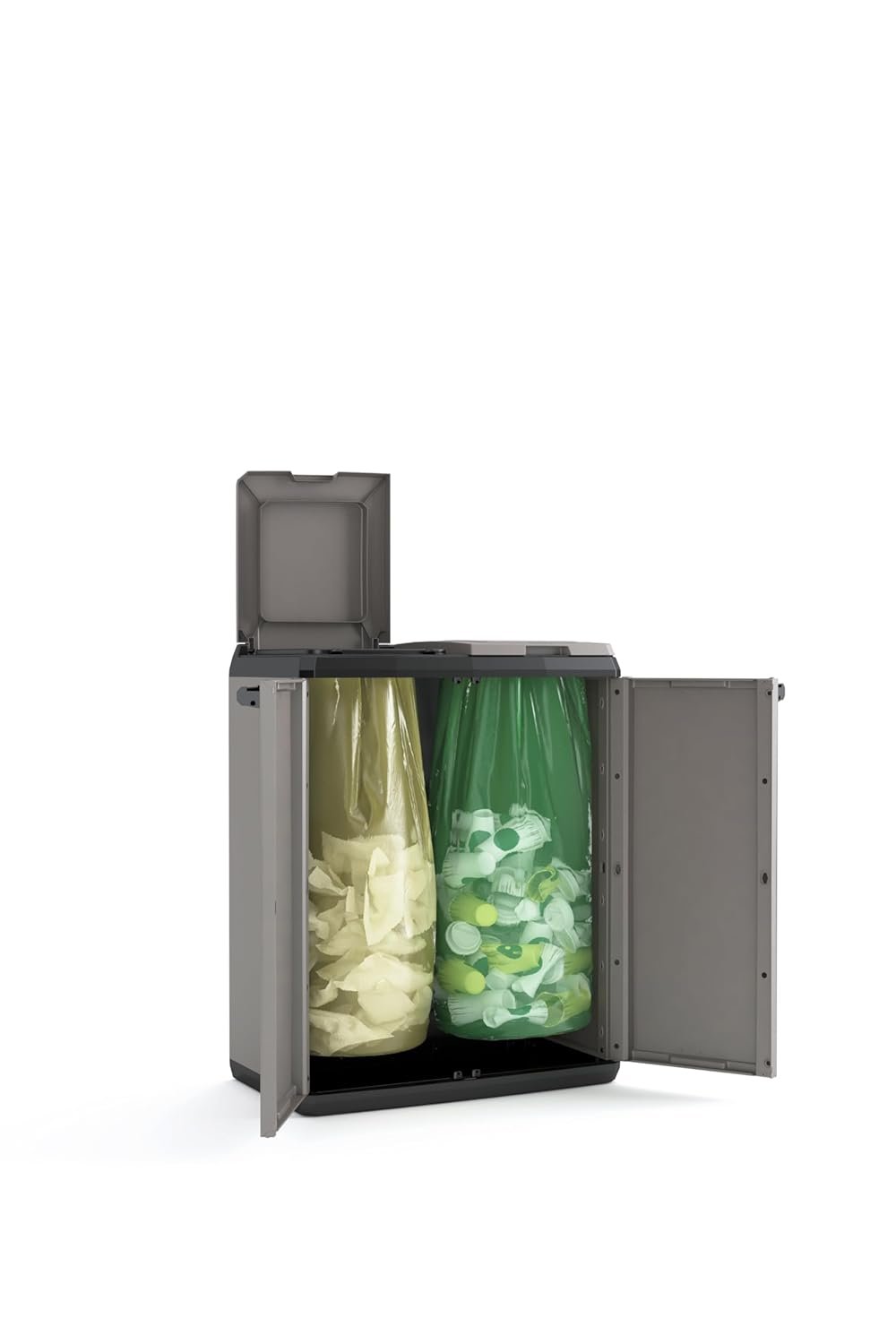 Keter Split Base Indoor Outdoor Multi purpose Recycling Cabinet Grey/Black Keter Split Base Indoor Outdoor Multi purpose Recycling Cabinet Grey/Black