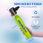 Scuba Diving Tank,0.5L Constant Pressure Mini Scuba Tank,Dive Tanks with On-Off Valve,5-10 Minutes Underwater Capability,Portable Mini Scuba Tanks,Scuba Diving Tanks with Pump
