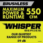 40V Brushless 125 MPH 550 CFM Cordless Battery Whisper Series Jet Fan Blower with 4.0 Ah Battery and Charger RY40470