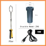 SHANGNIULU 2KG Gold Melting Furnace,1400W 2000F Digital Electric Melting Furnace with Graphite Crucible for Melt Scrap,Silver,Gold,Copper,Aluminum 110V Refining Casting