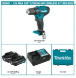Makita 12V max CXT Lithium?Ion Cordless 3/8 Inch Driver?Drill Kit 2.0Ah Factory Serviced