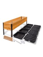 EcoStained Self-Watering Raised Planter Box with Aluminum Legs,Cedar/Cypress,96 x24 x29
