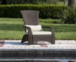 Patio Sense Deluxe Coconino Wicker Chair For Porch,Lawn,Garden,Backyard,Balcony,Deck,Pool,Indoor,Outdoor
