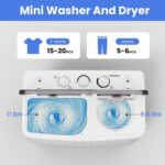 BANGSON Mini Twin Tub Washer and Dryer Combo with 17.6 lbs Large Capacity