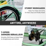 Viribus Adult Tricycle,7 Speed Tricycle for Adults,24" 3 Wheel Bikes for Adults with Baskets