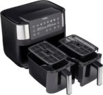 Cooks Professional 8 Litre Dual Digital Air Fryer with Double Twin Basket | Stainless Steel Energy Saving Instant Fryer with Double Drawers & Preset Functions | 8L Capacity (XL) | Black