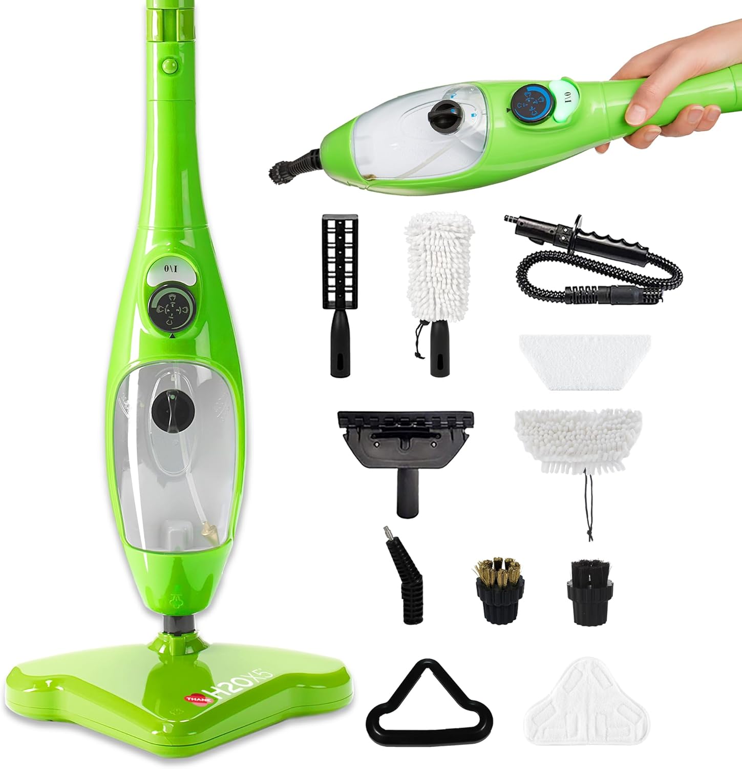 H2O MOP? X5 Steam Mop and Handheld Steam Cleaner For Cleaning Hardwood and Kitchen Tile Floors Grout Cleaner Upholstery Cleaner and Carpets H2O MOP? X5 Steam Mop and Handheld Steam Cleaner For Cleaning Hardwood and Kitchen Tile Floors Grout Cleaner Upholstery Cleaner and Carpets