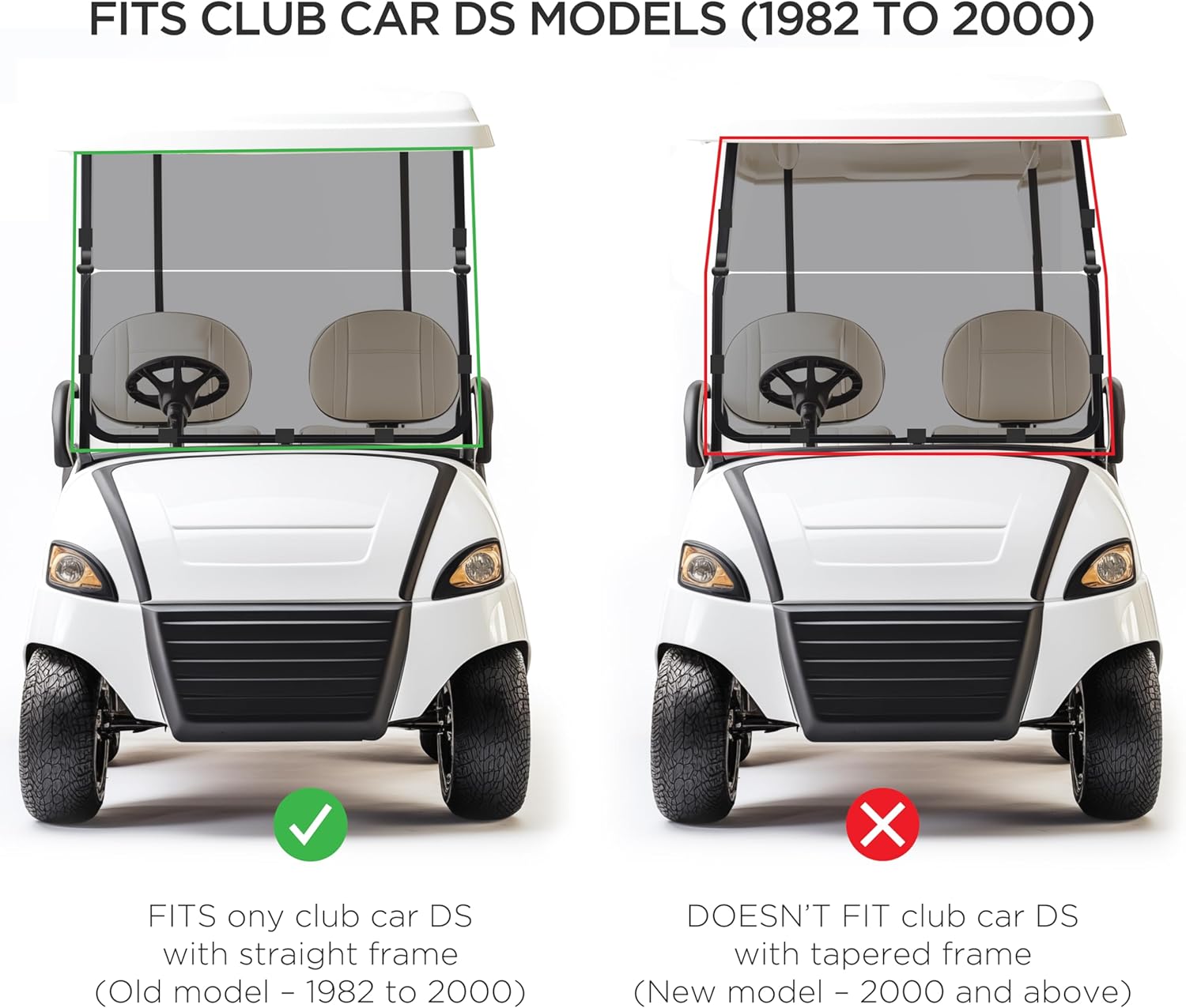 ZivPlay Golf Cart Windshield Shatterproof Anti Glare