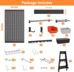 WALMANN 113PCS Pegboard Wall Organizer Kit with Pegboard Hooks with Hooks(Black)
