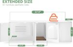 Amunrbrek Cat Litter Box Enclosure Furniture with Double Room,White
