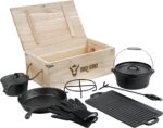 BBQ-Toro Dutch oven set in wooden box with Dutch oven and more | Cast iron - pre-seasoned (8 pieces)