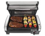 Hamilton Beach Electric Indoor Searing Grill with Viewing Window and Removable EasytoClean Nonstick Plate,6Serving,ExtraLarge Drip Tray,Stainless Steel 25361
