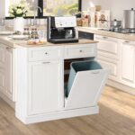 LOUVIXA Tilt Out Trash Can Cabinet with Double Hidden Trash Can Holder