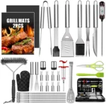 34 Pcs BBQ Grill Accessories Tools Set,16 Inches Stainless Steel Grilling Tools With Carry Bag