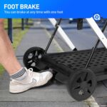 Rengue Grocery Shopping Cart with 2 Removable Baskets for Shopping,Picnic (Blue)