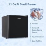 BANGSON Upright Freezer with Removable Shelf (Black)