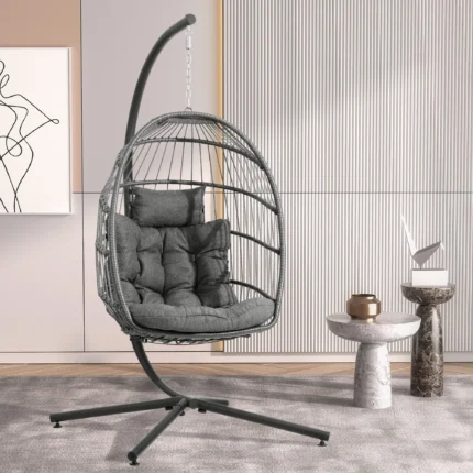 LEYCAY Egg Chair with Stand, Hanging Egg Swing Hammock Chair