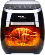 Cooks Professional 8 Litre Dual Digital Air Fryer with Double Twin Basket | Stainless Steel Energy Saving Instant Fryer with Double Drawers & Preset Functions | 8L Capacity (XL) | Black