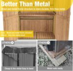 Aivituvin with Strong Metal Frame Garden Tool Shed Storage House Cabinet with Adjustable Shelfs