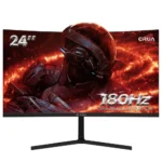 CRUA 24" 180Hz Curved Gaming Monitor - FHD 1080P Frameless Computer Monitor,AMD Freesync,Low Motion Blur,Dp&Hdmi Port,Black