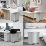 Bigacc 13 Gallon 50 Liter Kitchen Trash Can with Touch-Free & Motion Sensor,Automatic Stainless-Steel Garbage Can,Anti-Fingerprint Mute Designed Trash Bin Brushed Stainless Steel