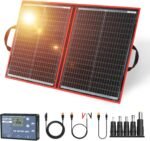 DOKIO 110w 18v Portable Foldable Solar Panel Kit,Solar Controller 2 USB Output