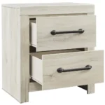 2 Drawer Nightstand with Bar Handles,White By Casagear Home