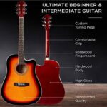 Best Choice Products 41in Full Size Beginner All Wood Cutaway Acoustic Guitar Starter Set with Case,Strap,Capo,Strings,Picks,Tuner ?C Sunburst