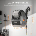 Giraffe Tools Electric Wall Mount Power Washer with 100FT Retractable Pressure Hoses