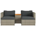 2 Seater Rattan Garden Sofa Set With Cushions